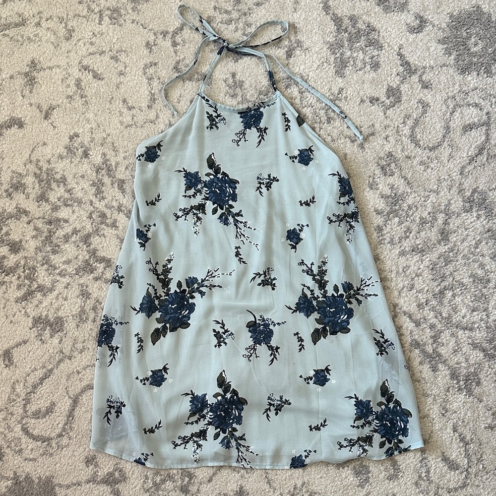 Floral Halter Neck Mini Dress